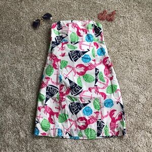 Strapless Lilly Pulitzer dress.